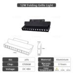 20 Series Magnetic Track 12W Fold Grillelight