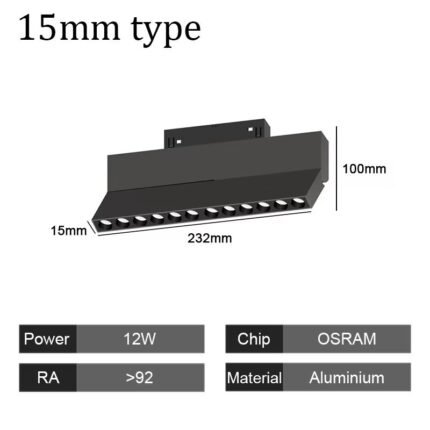 15mm Narrow Magnetic Track Fold Grille 12W
