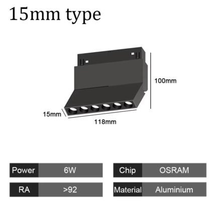 15mm Narrow Magnetic Track Fold Grille 6W