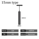 15mm Narrow Magnetic Track Pendant Light 12W
