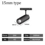 15mm Narrow Magnetic Track Spotlight 20W