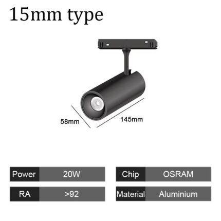 15mm Narrow Magnetic Track Spotlight 20W