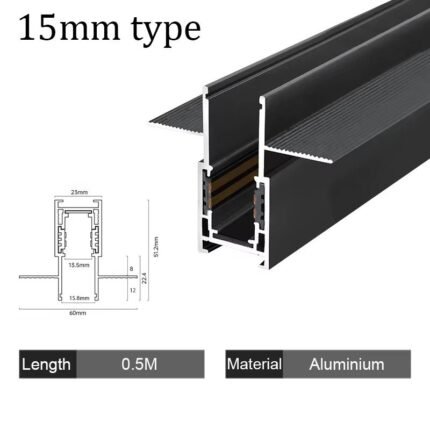 15mm Narrow Magnetic Track Track 0.5m