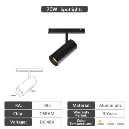 20 Series Magnetic Track 20W Spotlight