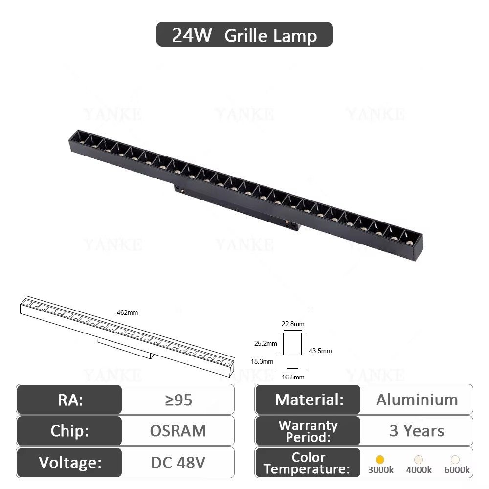 24w-grille-lamp 20 Series Magnetic Track 24W Grille Lamp