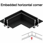 Ultra-Narrow 5mm 24V Magnetic Track Embedded Horizontal Corner