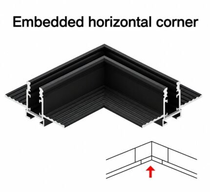Ultra-Narrow 5mm 24V Magnetic Track Embedded Horizontal Corner