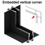 Ultra-Narrow 5mm 24V Magnetic Track Embedded Vertical Corner