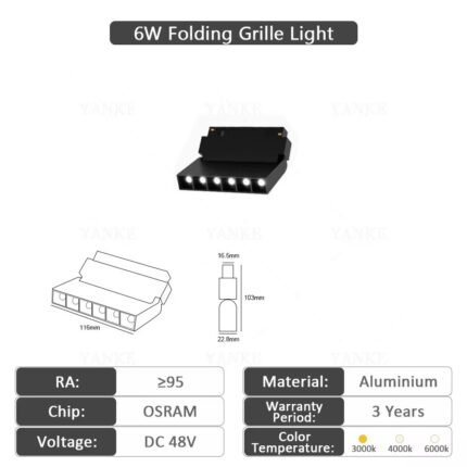 20 Series Magnetic Track 6W Fold Grillelight