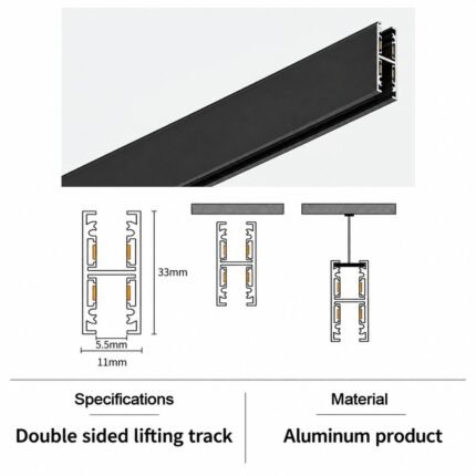 Ultra-Narrow 5mm 24V Magnetic Track Double-Sided Lifting Track