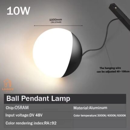 35 Series (T7) Wide Track Ball Pendant Lamp 10W