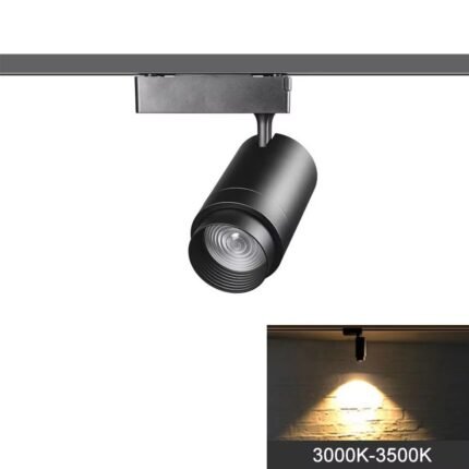 COB Zoom Track Spotlight 15°–60° Adjustable — Black, 3000K