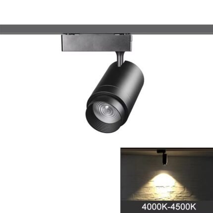 COB Zoom Track Spotlight 15°–60° Adjustable — Black, 4000K