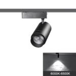 COB Zoom Track Spotlight 15°–60° Adjustable — Black, 6000K
