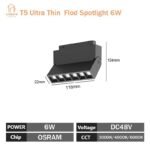 T5 Slim Magnetic Track Fold Spotlamp 6W