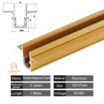 Golden Magnetic Track Recessed Track 1m