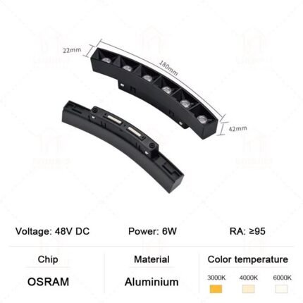 Circular Magnetic Track Arc Grille Light 6W