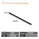 T5 Slim Magnetic Track Grille Spotlight 18W