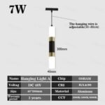 T5 Slim Magnetic Track HLA Pendant 7W (Gold Ring)