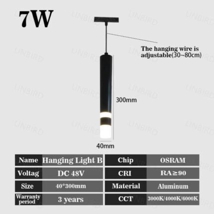 T5 Slim Magnetic Track HLB Pendant 7W (Black)