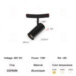 Circular Magnetic Track Spotlight 12W (360° head)