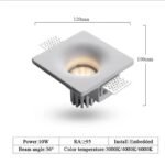 Gypsum Borderless Downlight Square 10W