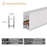 FLUXY Magnetic Track — T2 Ceiling Track 1m (White, 52×27.4mm)