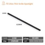 T5 Slim Magnetic Track Grille Spotlight 24W