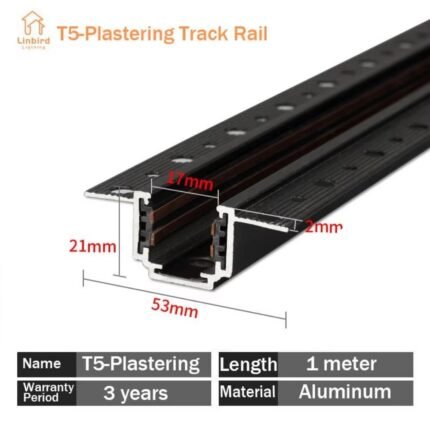 T5 Slim Magnetic Track T5 Plastering Track 1m (Trimless)