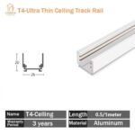 FLUXY Magnetic Track — T4 Ultra-Thin Ceiling Track 1m (20×26mm)