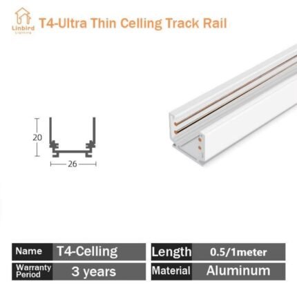 FLUXY Magnetic Track — T4 Ultra-Thin Ceiling Track 1m (20×26mm)
