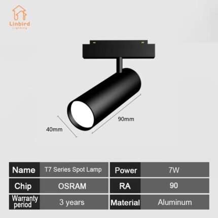 35 Series (T7) Wide Track Spot Lamp 7W