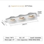 Gypsum Borderless Downlight Triple Round 7W×3 (cut-out 285×105mm)