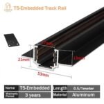 FLUXY Magnetic Track — T5 Embedded Track 1m (53×21mm, 13mm wings)