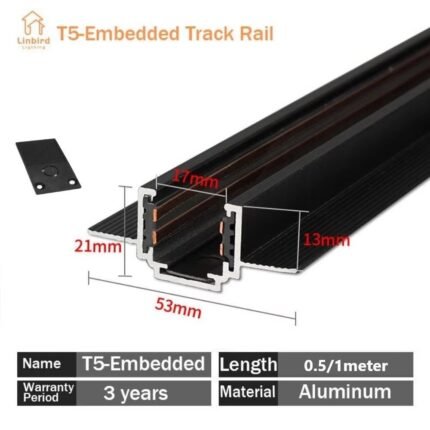 FLUXY Magnetic Track — T5 Embedded Track 1m (53×21mm, 13mm wings)