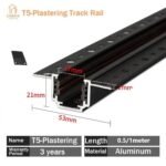 FLUXY Magnetic Track — T5 Plastering Track 1m (Trimless, 2mm wings)