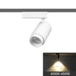 COB Zoom Track Spotlight 15°–60° Adjustable — White, 4000K